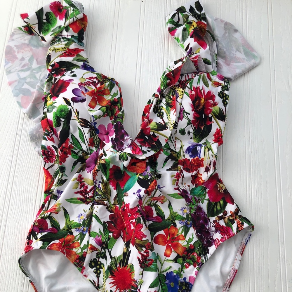 Floral one piece swimsuit NEW